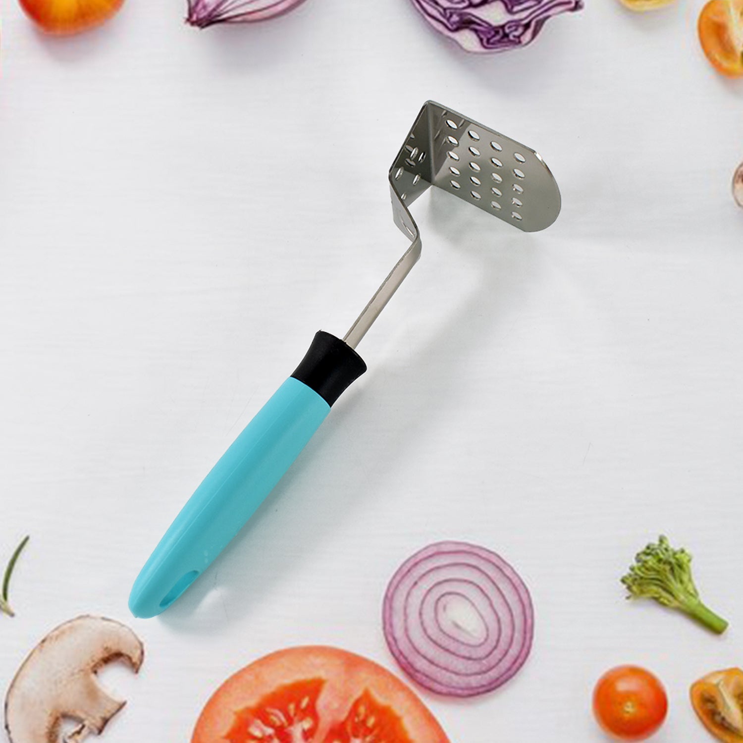 Apex L-Handle Stainless Steel Potato Masher Ergonomic Grip (1 Pc) Apex L-Handle Stainless Steel Potato Masher Ergonomic Grip (1 Pc)